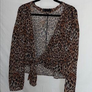 Fashion to Figure Animal Print Wrap Blouse